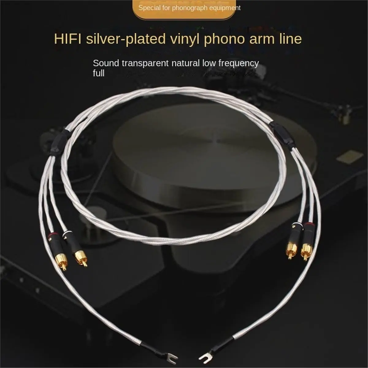 Professional HiFi for Cable: Exactness Silver-Plated - with Ground Wire.for Vinyl Turntable