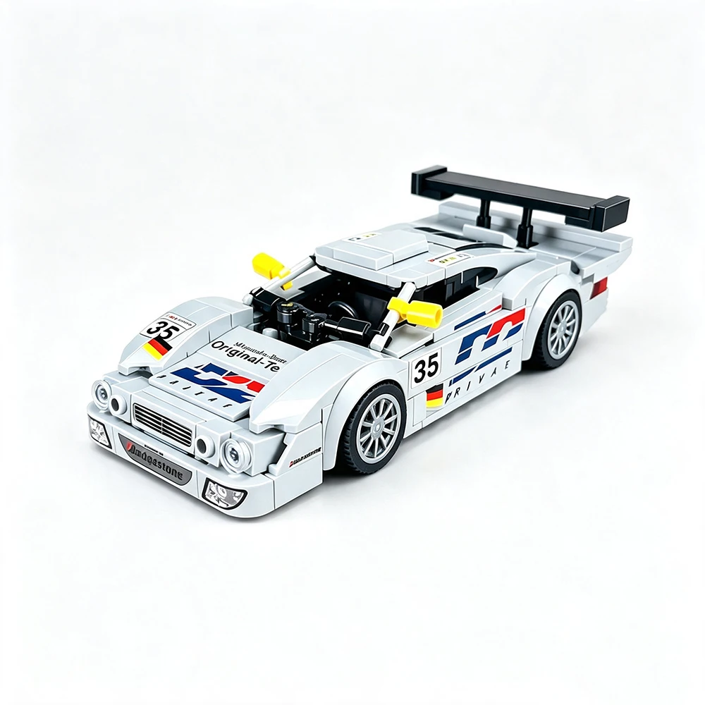 New MOC Speed ​​Racing Car 1998 Le Mans Endurance Race No. 35 Model Building Blocks DIY Car Assembly Toy Adult Collectible Gift