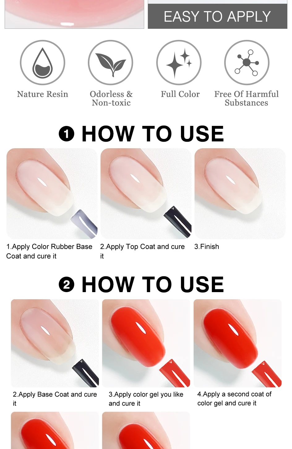 Farbiger Rubber Base Coat Clou Beaute Rubber Building Base Coat Jelly Pink Nagelverlängerungs-Gel Nagellack French Nail Gellack – Detail 5