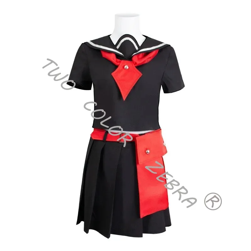 아카메가 킬! 쿠로메 코스프레 의상 및 가방 애니메이션 야거스 쿠로메 코스프레 의상 록 코스플레이어 가발 도매