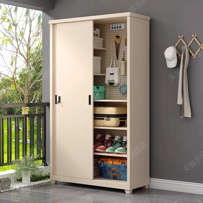 

Steel household balcony locker sliding door large capacity low