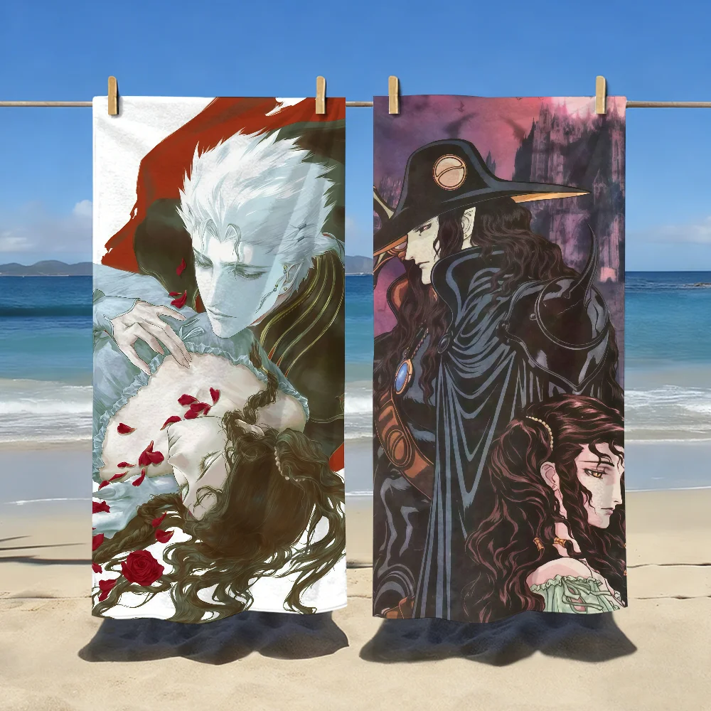 Classic Anime V-Vampire Hunter D-D Towel Sports Quick Dry Travel Camping Gear Sandproof Soft Light Large Beach Towel