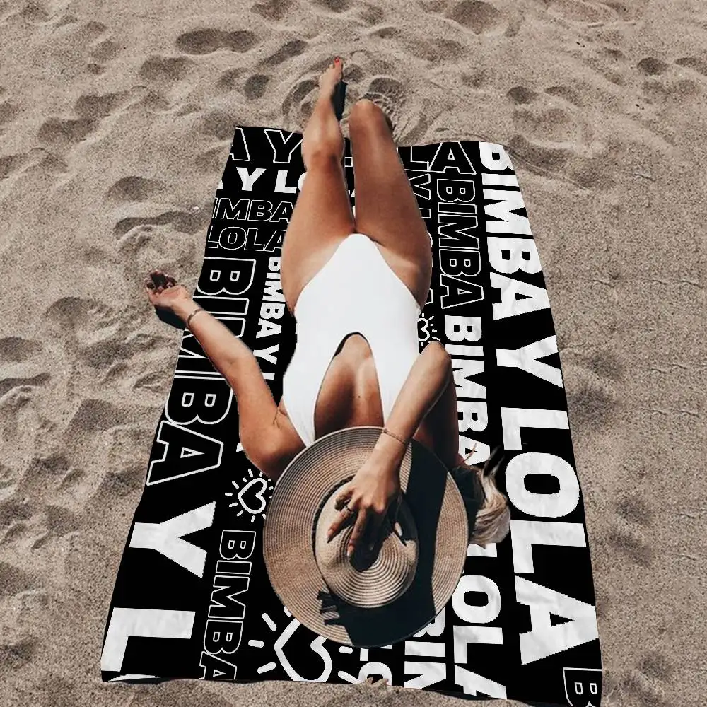 Fashion B-Bimbae L-Lolae Microfiber Blanket Quick Drying Beach Towels Oversized Printing Super Absorbent Pool Towel Blanket
