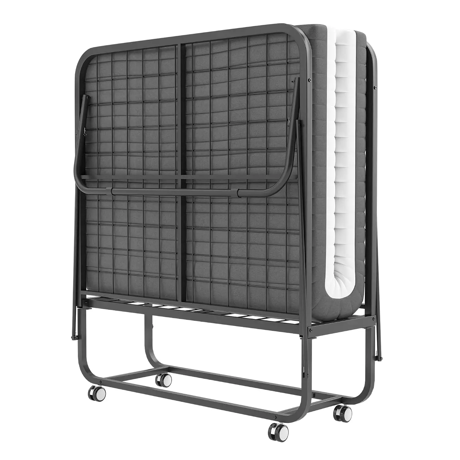 Folding Bed with Mattress, Foldable Roll Away Bed for Adults - 75''x38'', Portable Fold Up Guest Beds with 5 Inch, Custom