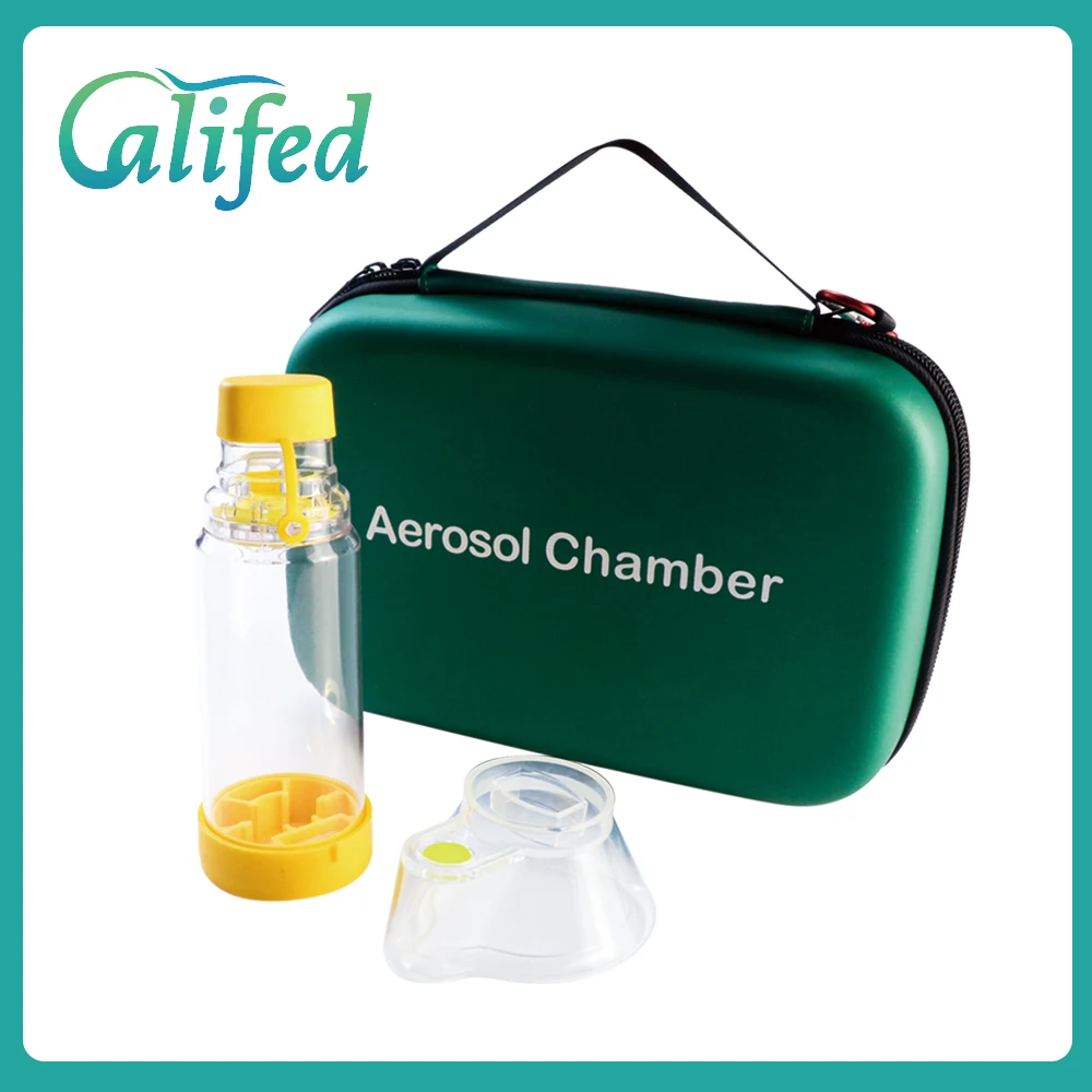 

Califed Aerosol Chamber Inhaler Spacer With Mask Medical Silicone Plastic Nebulizer For Adult Child Breathing Device