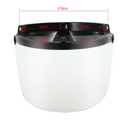 Universal 3 Snap Flip Up Visor Shield Lens for Retro Open Face Motorcycle Helmet
