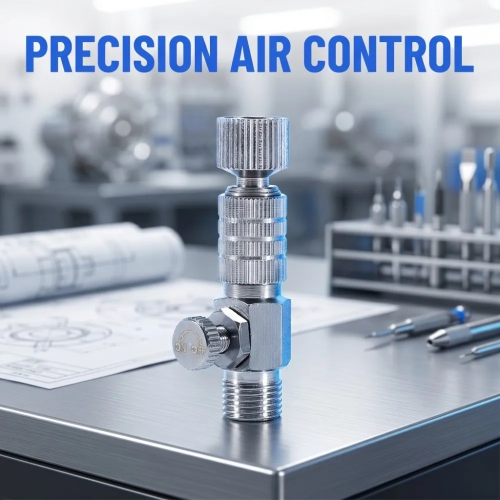 1/8 inch Airbrush Air Hose Coupler Inline Easy Mount Compressor Adaptor Fitting Wide Universal Spray Gun Connect Accessory