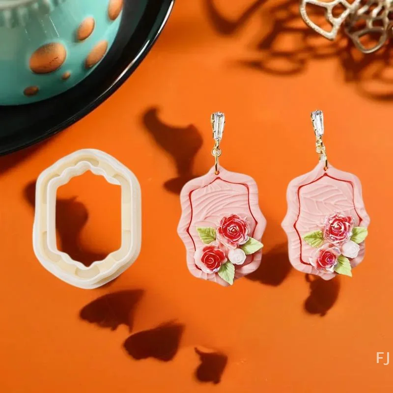 [YU]Frame Shape Polym Er Clay Cutters Embossing Clay Cutters For Earrings Jewelry Making DIY Hand Tools