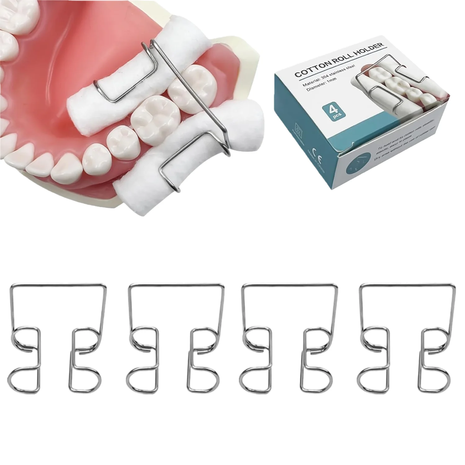 

Dental Orthodontic Cotton Roll Clip, Box Autoclavable Stainless Steel Tool Cotton Holder for Lab Dentist Clinics Supplies