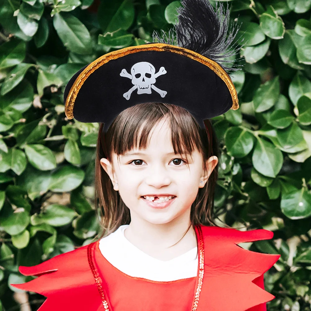

2 шт., повязка на голову с пиратской шляпой, тонкая работа, уникальный дизайн для Хэллоуина, аксессуары для косплея, декоративные для выступлений на сцене