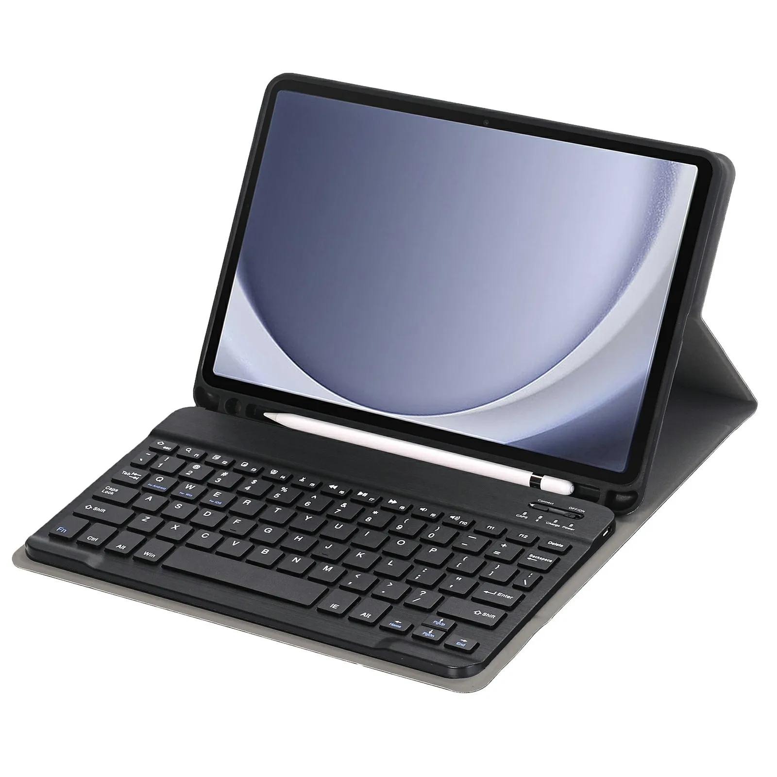 Picture 4: A09B For Samsung Galaxy Tab A9+ X210 X215 X216 Stand Cover + Bluetooth-compatible Keyboard with Pencil Holder - Black