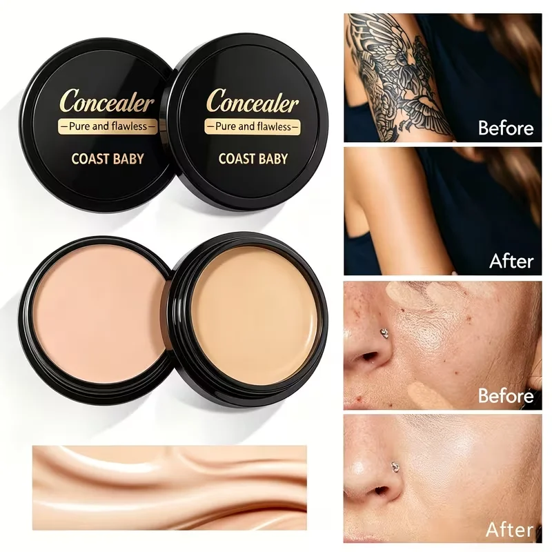 3 Colors Long-Lasting Waterproof Concealer,Creamy Texture,Smooth And Easy to Blend, Effectively Covers Dark Spots, And Blemishes