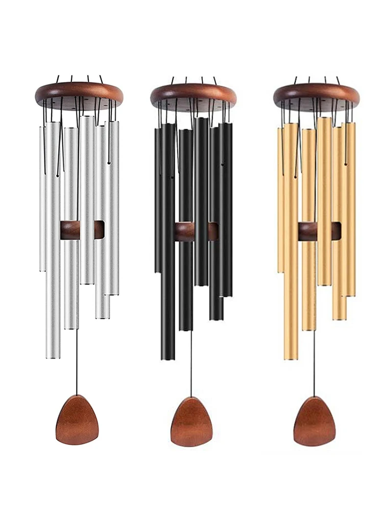 Klassieke 26-inch aluminium pijp windgong met houten hangende tag boerderijen terrassen tuinen balkon gang decoratie - afbeelding 2