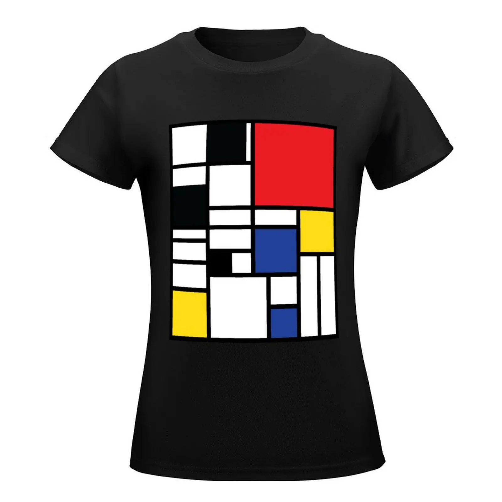 De Stijl #1 T-Shirt plus size tops Female clothing Woman T-shirts