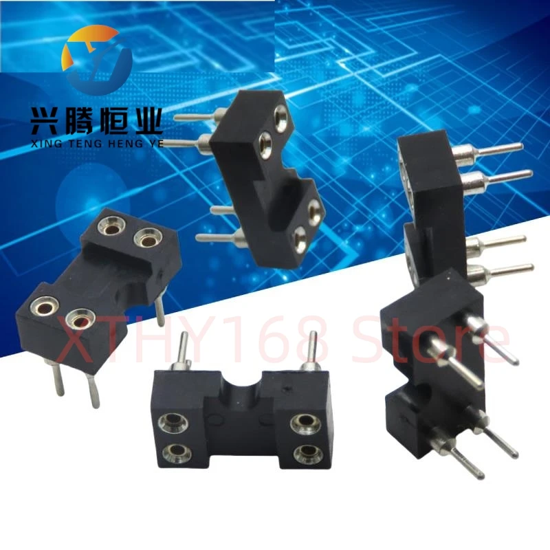 50pcs  DIP4 IC ROUND HOLE SOCKET 4P DIP CHIP TEST HOLDER Adaptor 4 PIN dip-4 DIP 4PIN 2.54MM PITCH CONNECTOR