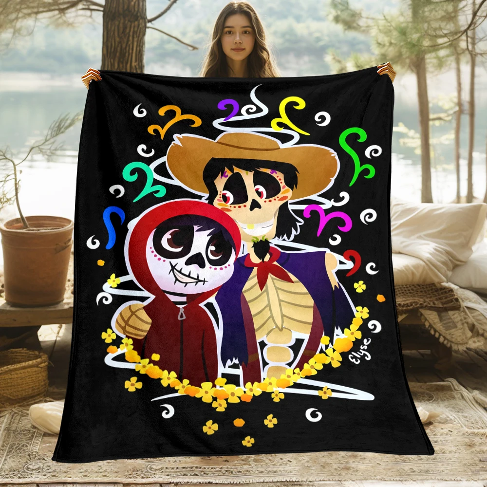 Disney Coco Art thin blanket, Lightweight Flannel Throw for Sofa,Bed,Travel,Camping,Livingroom,Office,Couch,Chair, and Bed