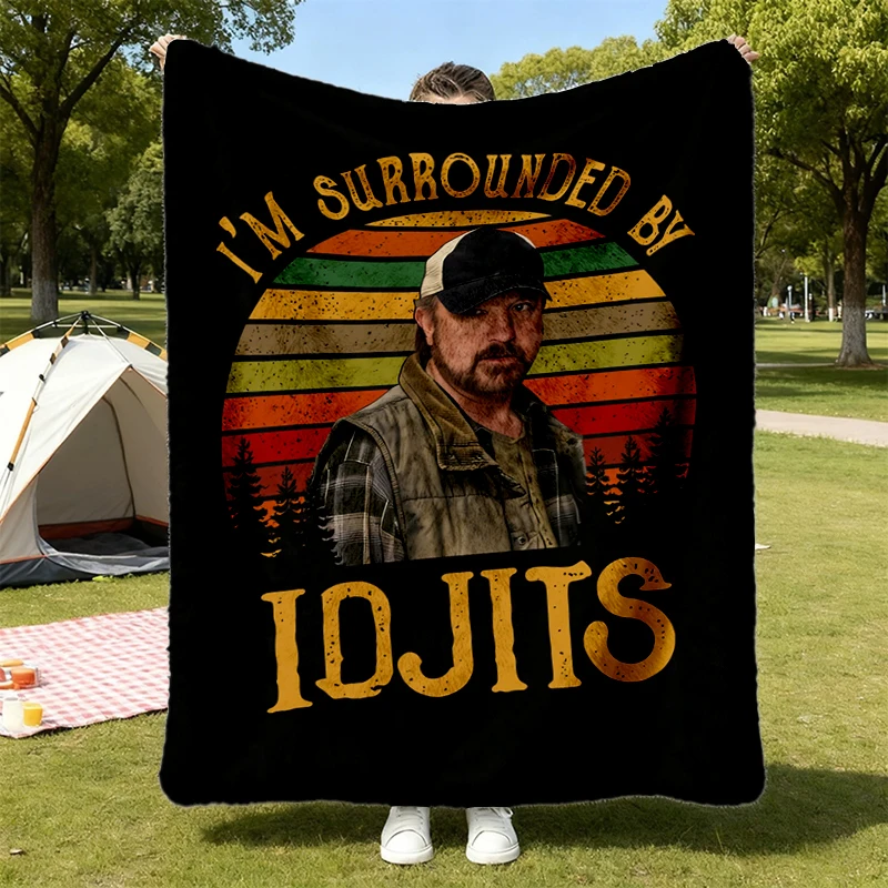 I'm Surrounded by Idjits Vintage T, Flannel Blanket, Supernatural Winchesters Flannel Throw