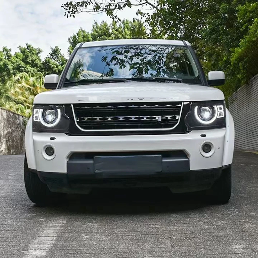 2 pcs Headlights For Land Rover Discovery 4 2010-2016 Upgrade Defender Style LED Front Turn Signal Lights DRL Angel Eye