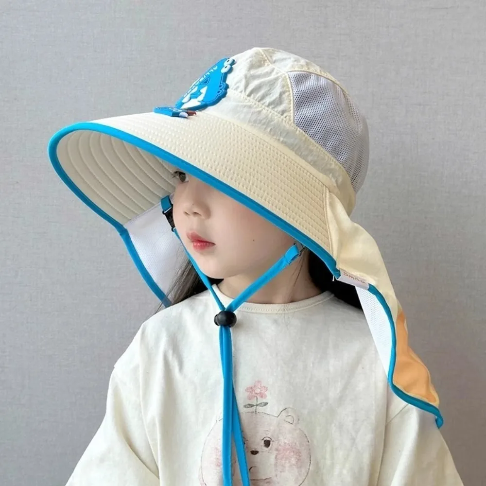 

Новая рыбацкая шляпа с мультяшным принтом и широкими полями, сетчатая солнцезащитная шляпа, дышащая пляжная шляпа с защитой от УФ-лучей, летняя