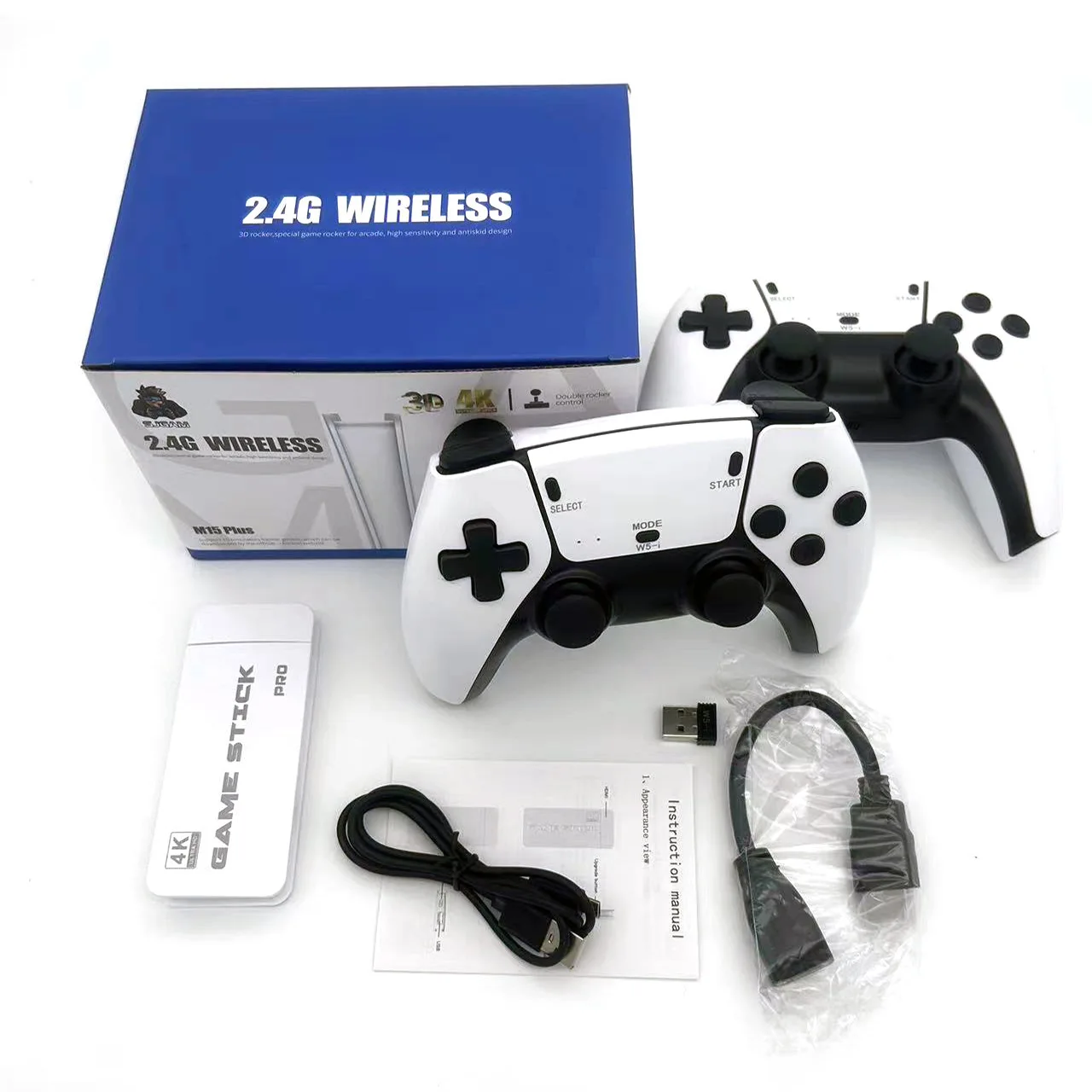 Video Game M15 Plus Mini TV Handheld Game Console Wireless Gamepads 128G 30000+ Retro Game for PS1 Arcade Game Stick 4K