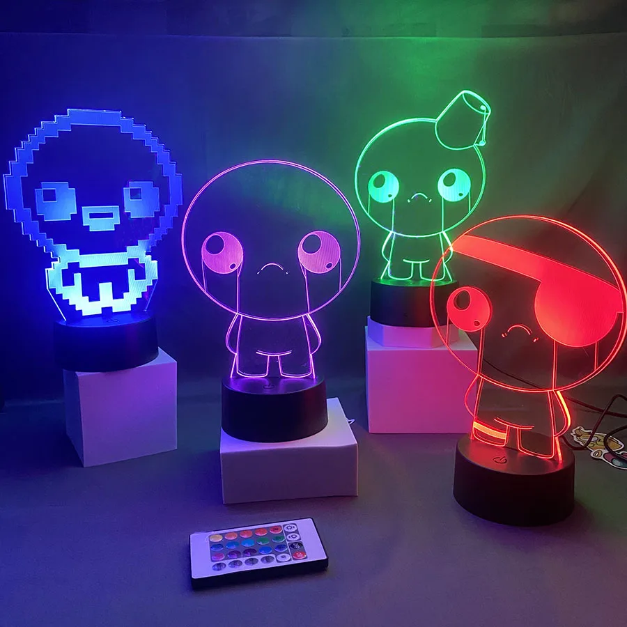 Hot Game The Binding of Isaac Rebirth 3D Led Nightlight Birthday Gift For Boyfriend Gamer Kid Bedroom Decor Isaac Neon Lava Lamp