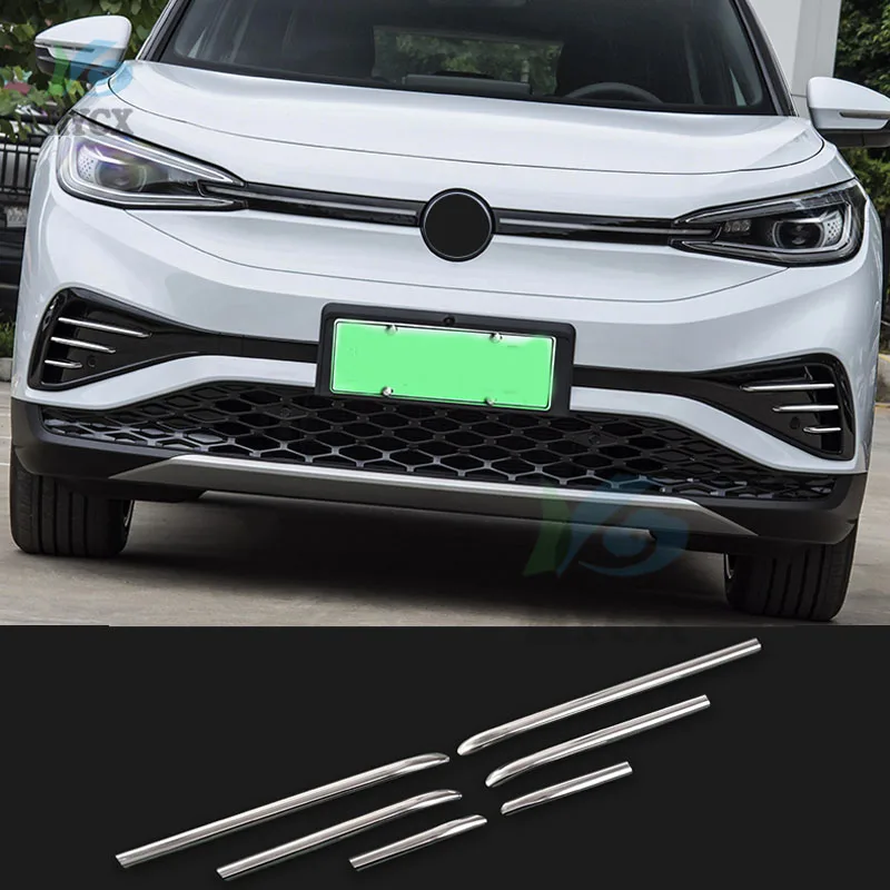 ل Volkswagen VW ID.4X ID.4 CROZZ 2021 + اكسسوارات السيارات الجبهة الضباب ضوء الحاجب غطاء إطاري الكسوة ABS كروم قطاع الخارجي #3