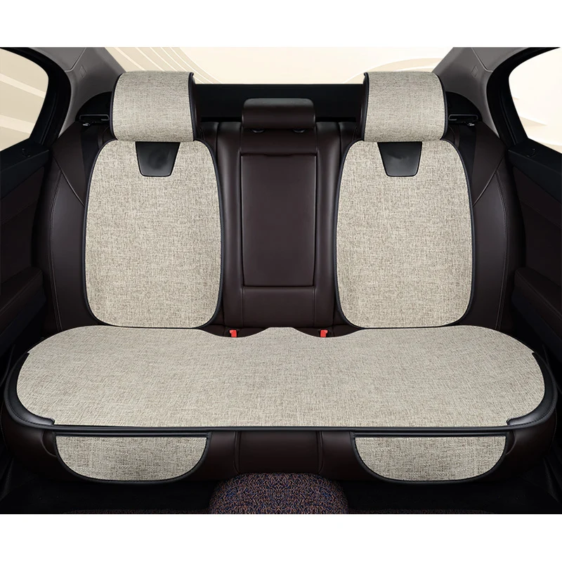 Car Seat Cover Summer Flax Seat Cushion Anti Slip Universal Front Chair Seat Breathable Pad for Vehicle Auto Car Seat Protector