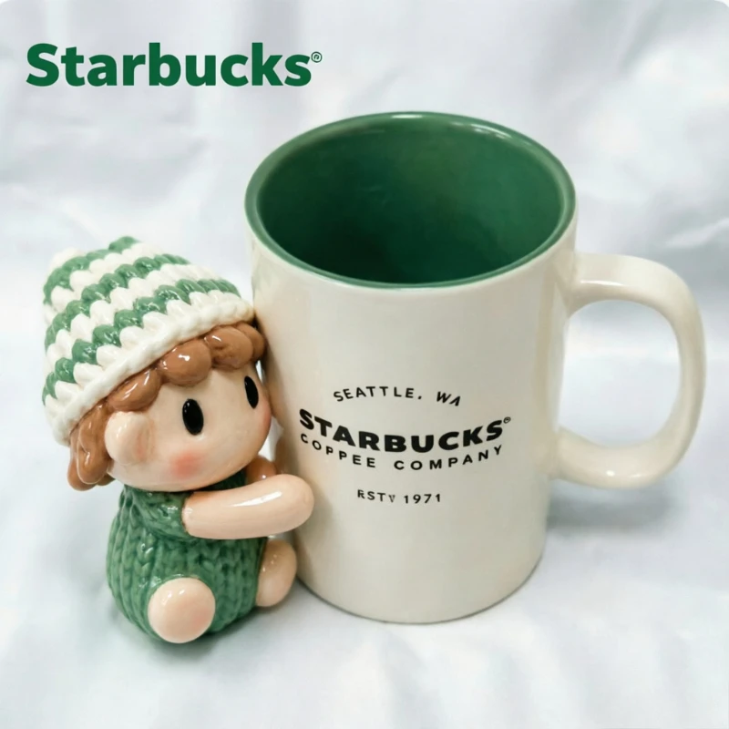 Mug Starbucks Minimaliste 355 ml avec impression « Coffee Company », en céramique blanche robuste, excellent cadeau pour les amateurs de café, tasse Starbucks