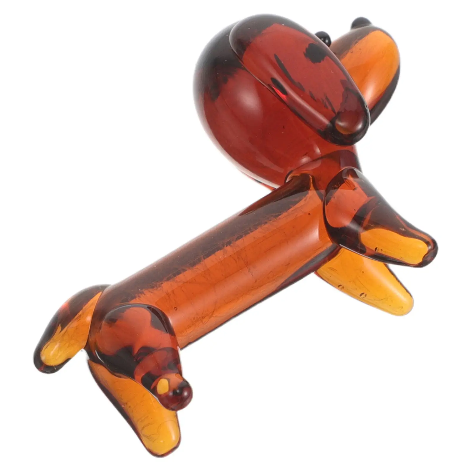 Mini Brown Glass Dachshund Small Handcrafted Glass Dog Decoration Home Shelf Desk Dachshund Ornament Collection Vintage Warm