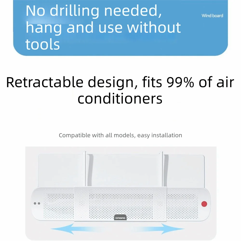 Scalable Anti-Direct Blow Deflector Retractable Adjustable Angle Air Conditioning Wind Shield Wall-Mounted Universal