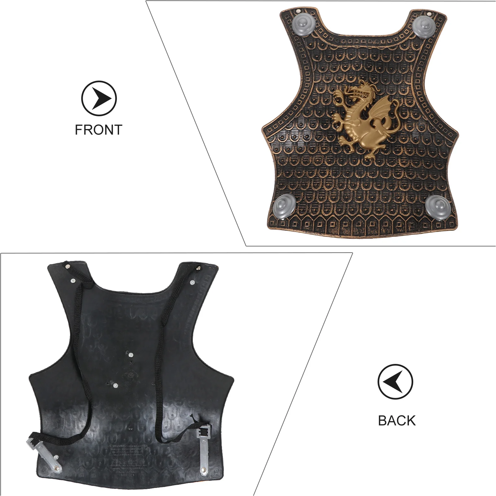 Kit costume cosplay per bambini Armature in plastica Scudo pettorale Gioca a forniture per feste Aspetto realistico durevole e sicuro