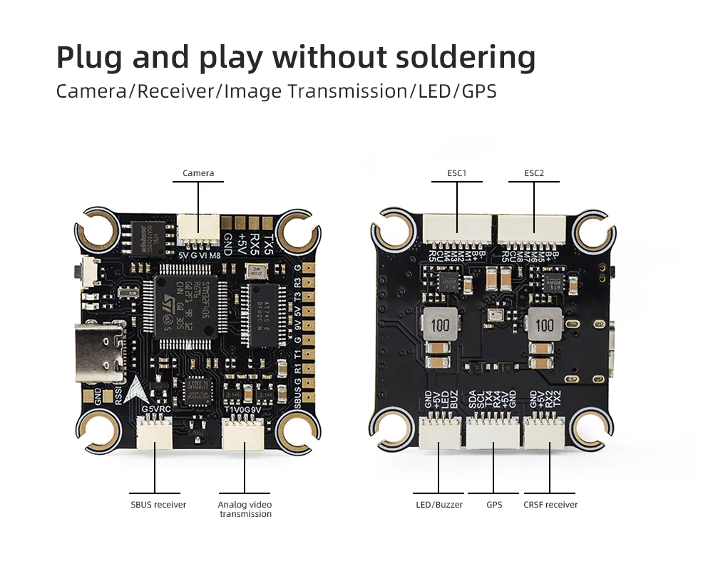 HGLRC SPECTER F460 Stack F405 V2 MPU6000 وحدة تحكم في الطيران BLHELI_S 60A 4in1 ESC 30X30mm 2-6S لطائرة بدون طيار FPV حرة