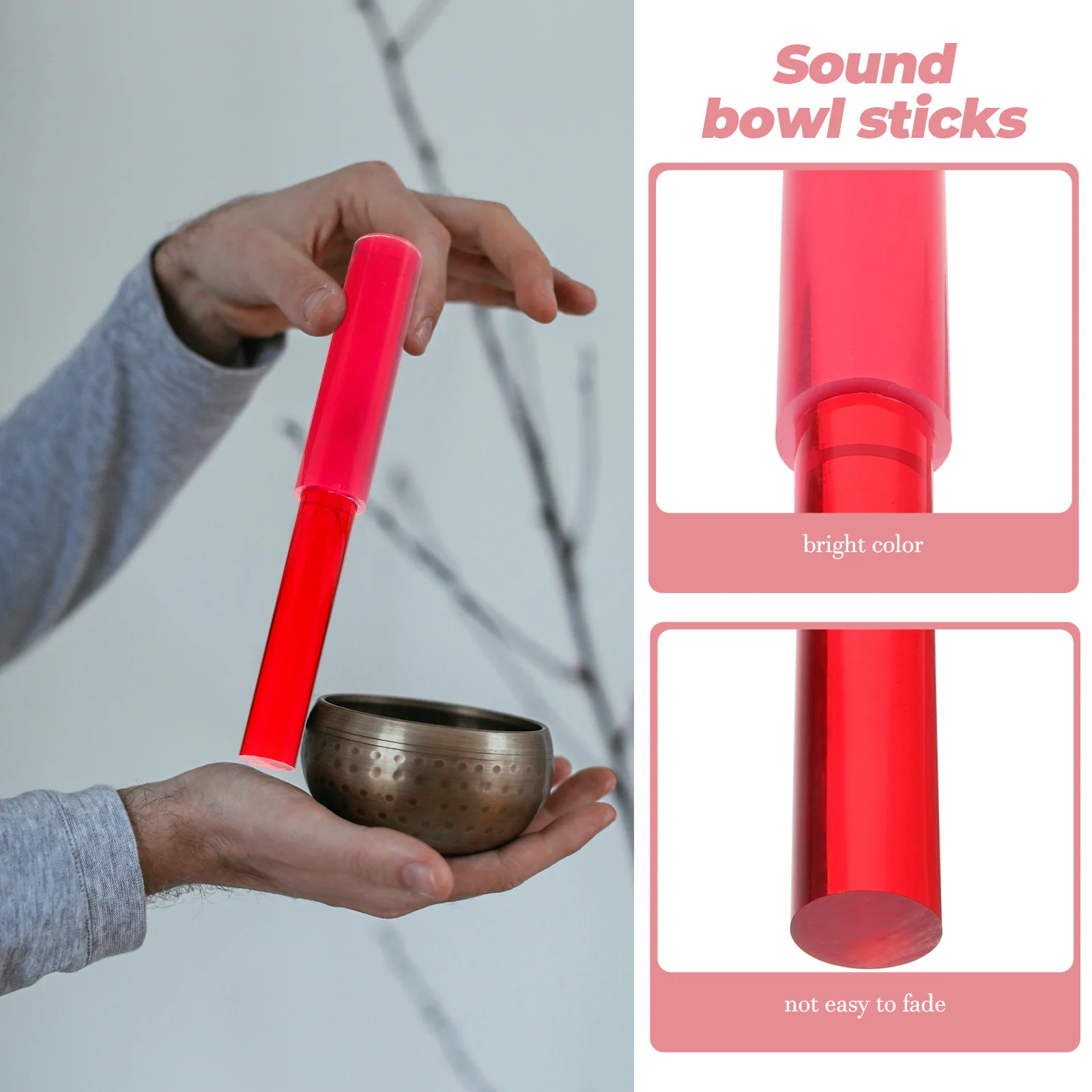 

Crystal Bowl Music Stick Singing Mallet Polished Crystals Bowls Handle Accessory Mallets Musical Instrument
