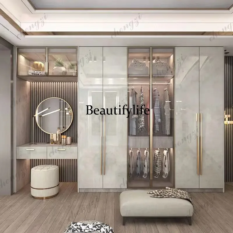 Z138 Support Storage Wardrobes Glass Door Shelves Organizers Luxury Wardrobe Bedroom Storage ClothesCupboard