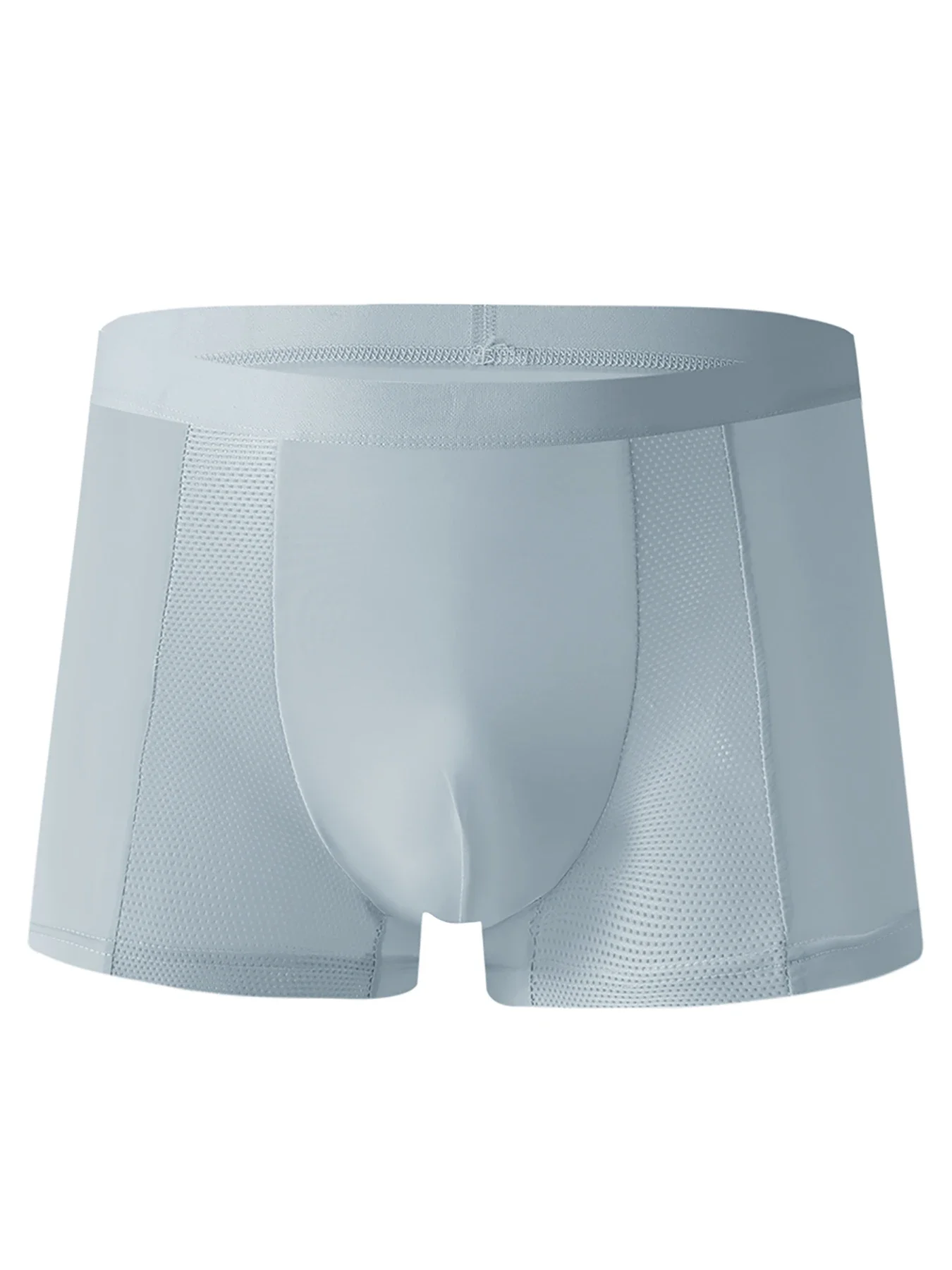 5PCS Breathable mesh men's underwear, comfortable and simple mid-waist straight-leg pants, summer refreshing style