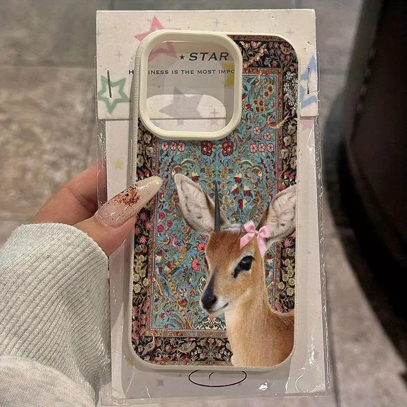 Vintage Flower Deer Phone Cases For Samsung A05S A06 A07 A15 A16 A34 A35 A53 A54 S24 S25 Ultra Soft Cover Case Funda Bumber