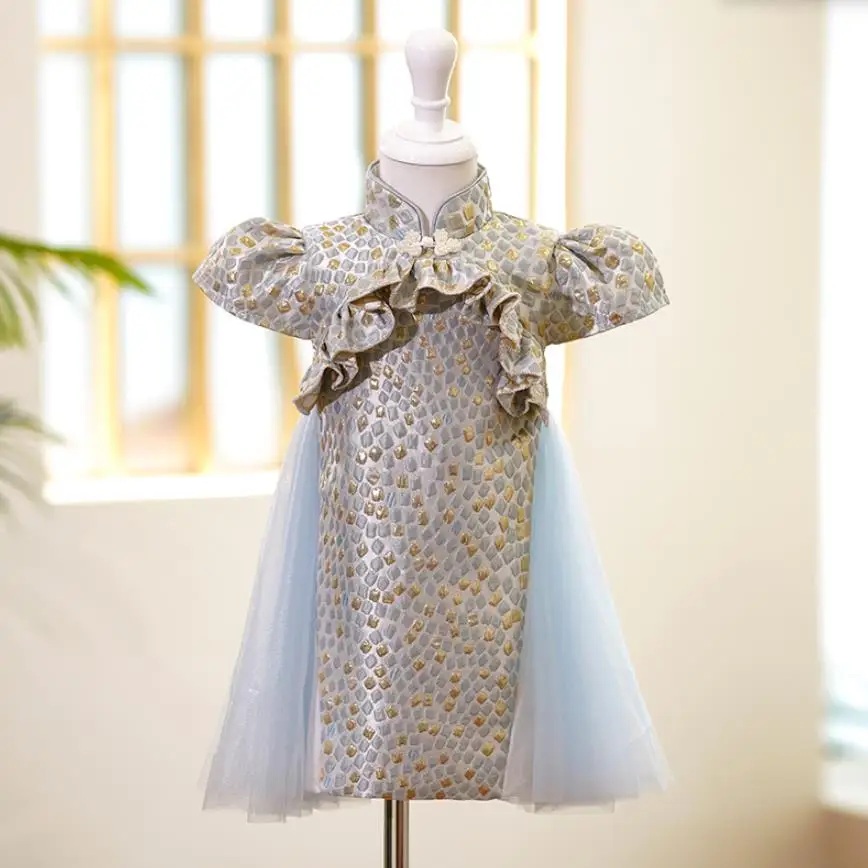 

Baby Girl Clothes For Baptism Birthday Party Wedding Princess Ball Gown Mesh Ruffles Design Dresses For Girls Easter Eid A1563