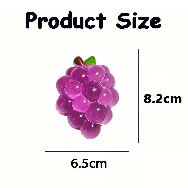 Transparent Grape Squishy Toy Soft Jelly Anti-Anxiety Fruit Squeeze Fidget Toy for Anxiety Relief Stress Relief Toys for Adults