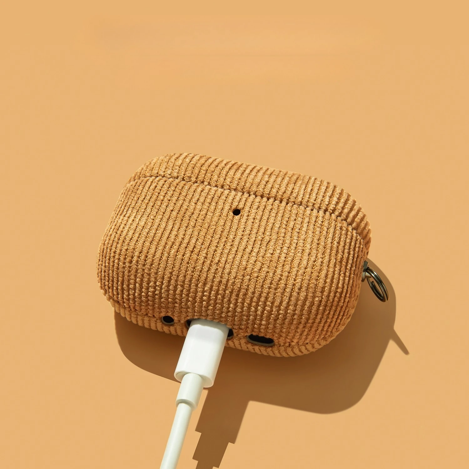 Nueva funda para auriculares con diseño de pana de lujo para Airpods Pro 2 con llavero, funda protectora de cuero suave para Airpods 1 2 3 Pro3