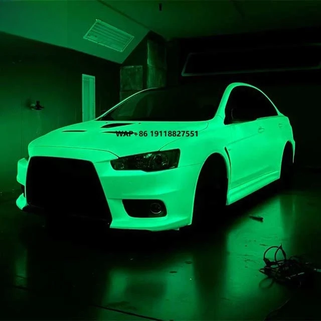

7 Years TPU Neon PPF Green Lantern Glow in the Dark Car Wrap Film Luminous Adhesive Air Release Vinyl Sticker
