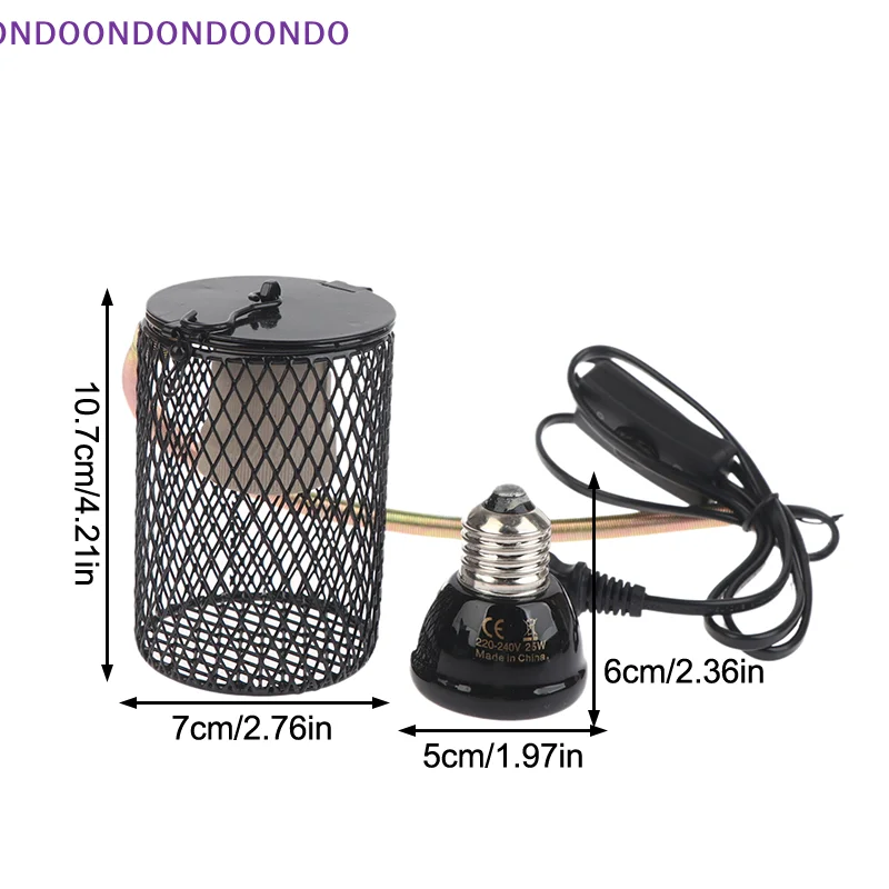 E27 ペット加熱ランプ抗火傷ランプシェード付きカメヘビトカゲ用赤外線セラミックエミッター熱光 25/50/75/100 ワット