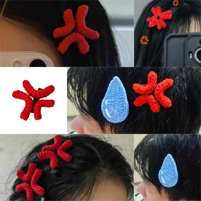 Pinzas para el cabello hechas a mano con expresión para mujeres y niñas, pinzas para el cabello enojadas creativas, Clip LATERAL divertido, accesorios para el cabello versátiles, regalos