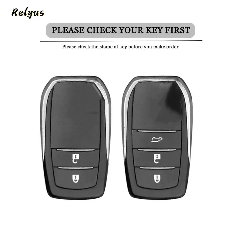 Alloy car key case cover shell for Toyota Yaris cross Hilux Innova Fortuner Camry Land Cruiser 200 300 Prado Crown tlk 200