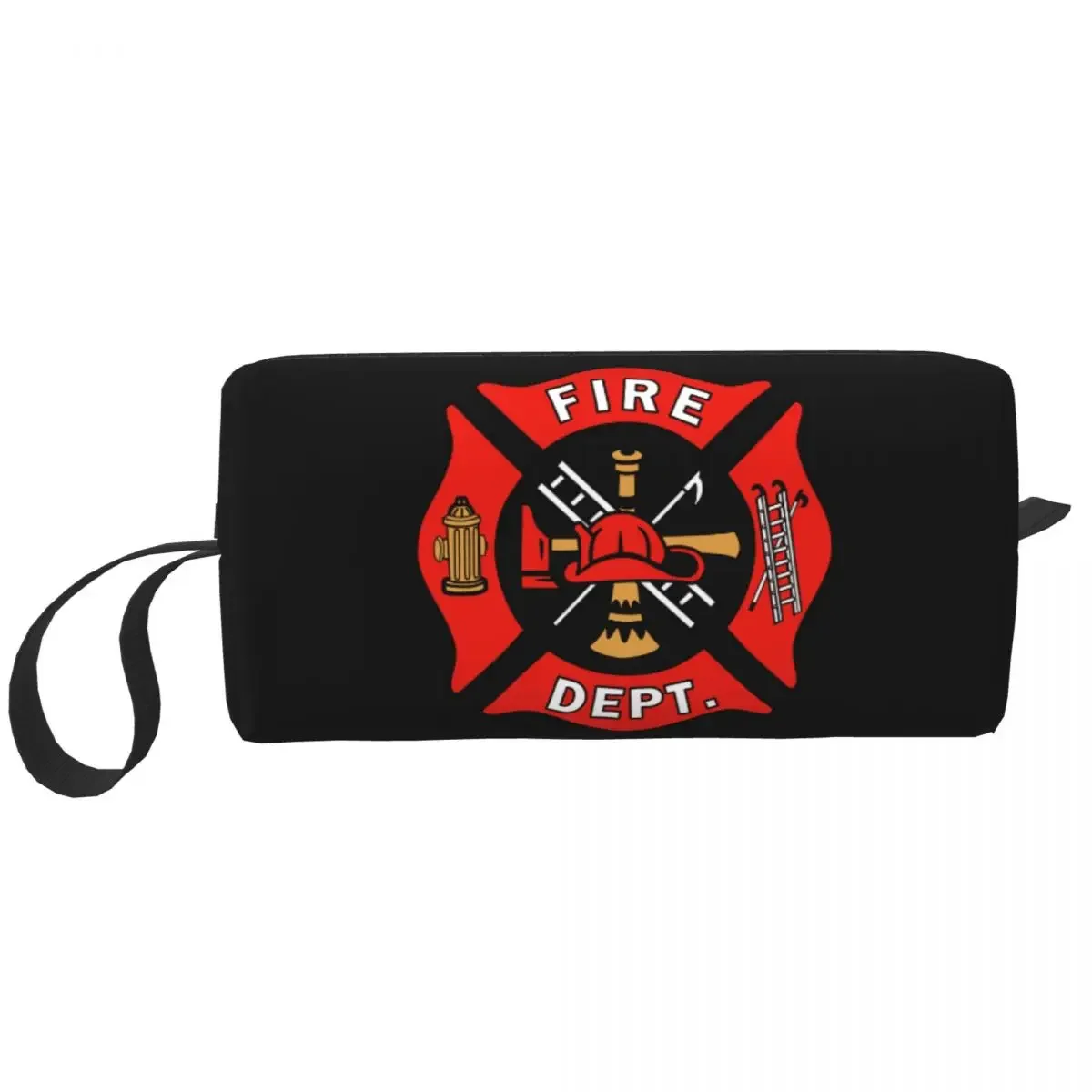 Firefighter Department Logo Travel Cosmetic Bag Fireman Rescue Makeup Toiletry Organizer Ladies Beauty Storage Dopp Kit