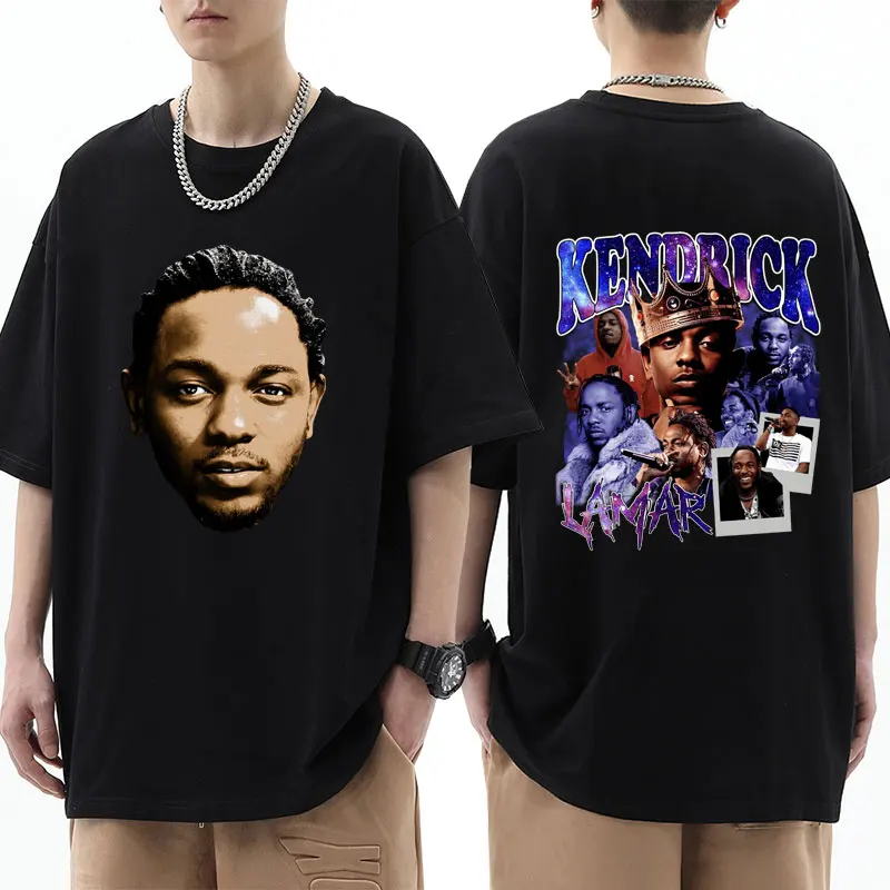 Vintage Rapper Kendrick Lamar T Shirt Men's Hip Hop Street Style Oversized Cotton T Shirts Casual Summer Tees Streetwear Unisex