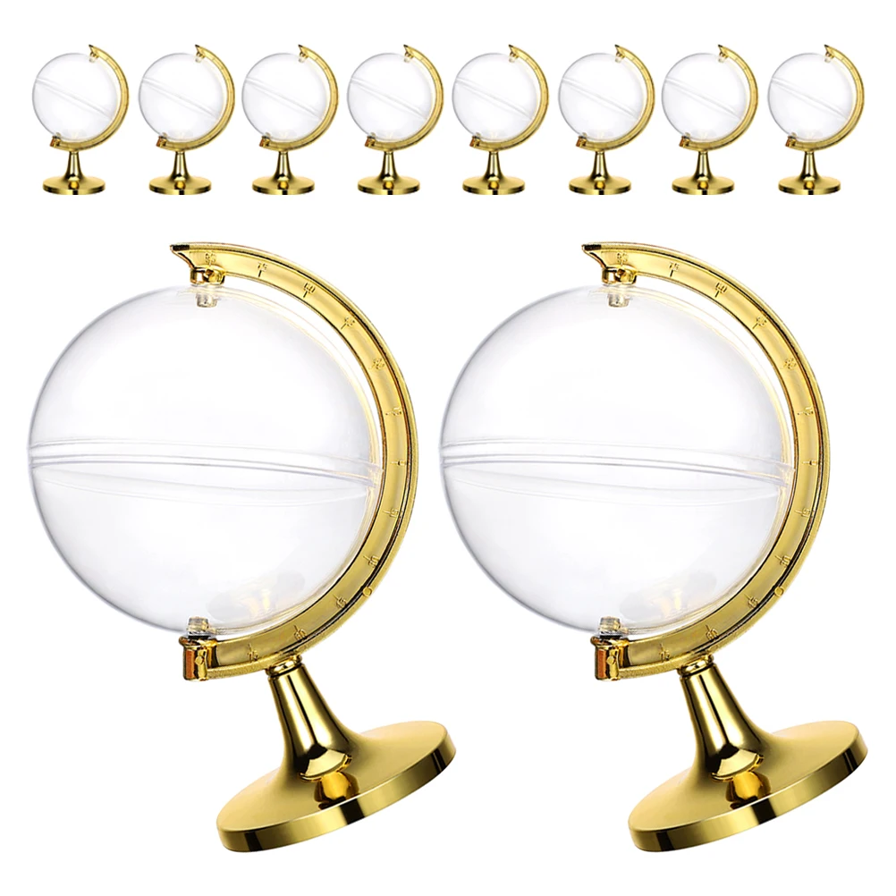 

13 Pcs Globe C Mini Decor Party Favors Plastic Clear Sugar Bowl Lid Dispenser Kids Creative Design Wedding Holiday