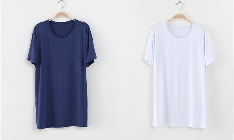 Herren Modal T-Shirt Kurzarm Lockerer O-Ausschnitt Herren T-Shirt Große Größen Unterhemd Herren T-Shirt Einfarbig Für Männer Oberteile Tees – Detail 7