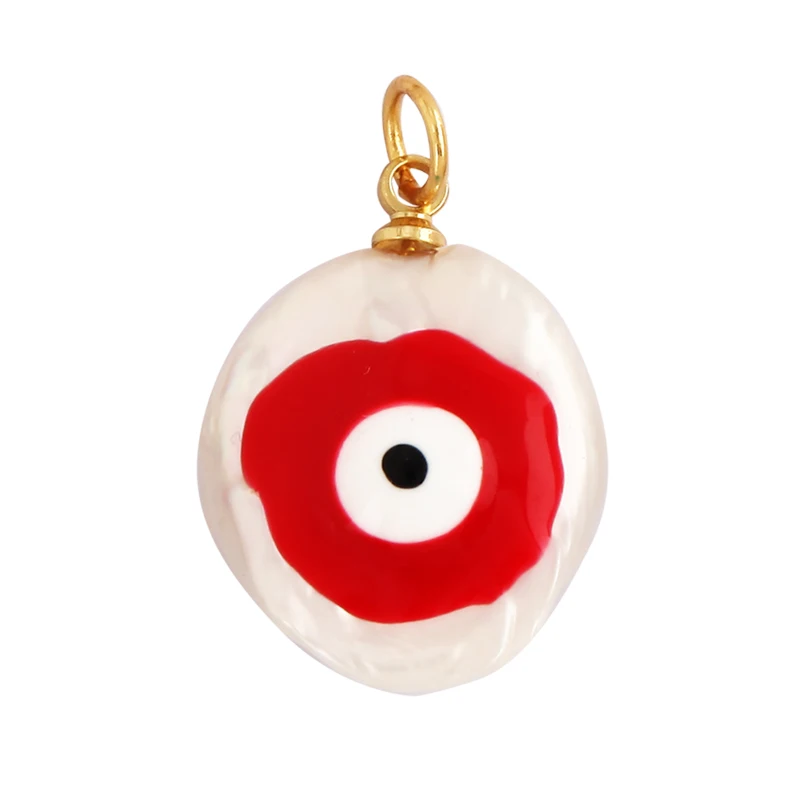 Unique Colourful Turkish Evil Luck Eye Charm Pendant,Nature Fresh Water Pearl DIY Bracelet Necklace Components Supplies L34