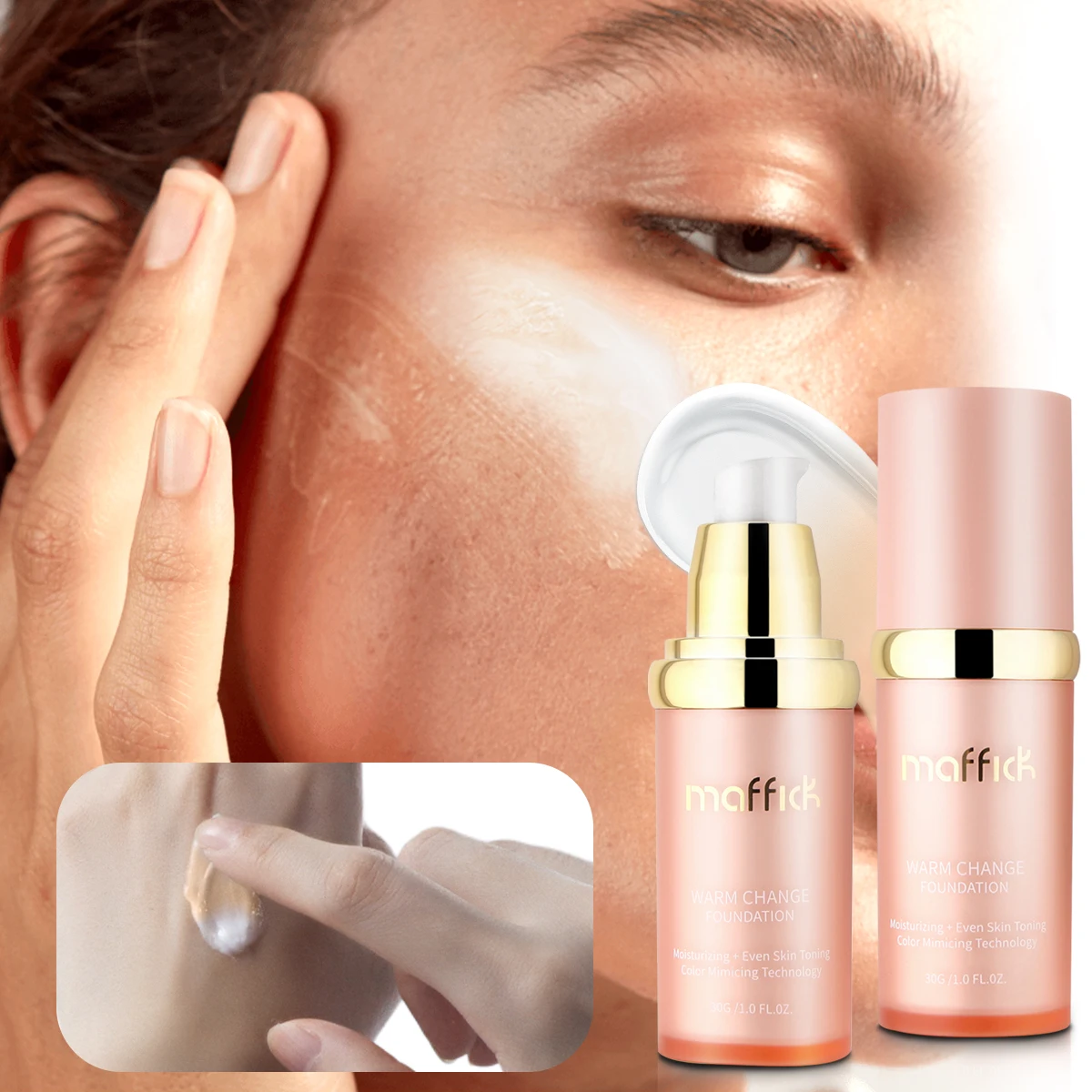 รองพื้นเปลี่ยนสี 4 in 1 ให้ความชุ่มชื้น SPF 30+ บำรุงผิว ติดทนนาน กันน้ำ ปกปิดดี เหมาะสำหรับพกพา