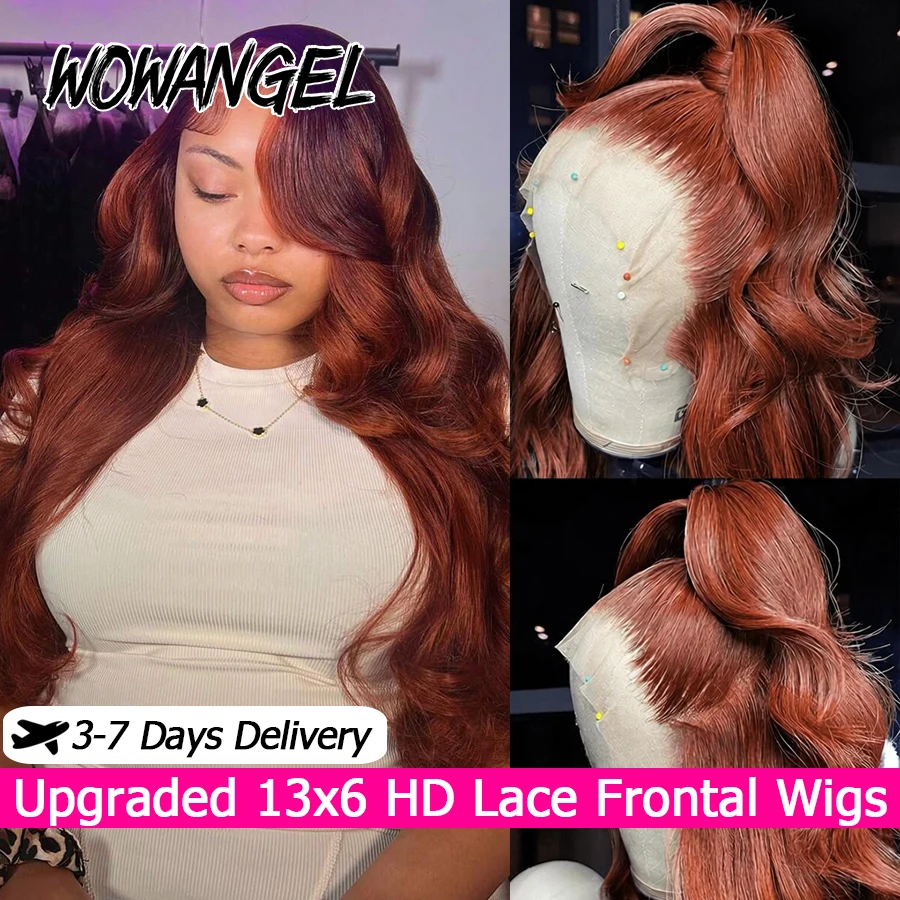 Pre Everything Reddish Brown Wig Human Hair Body Wave 13x6 HD Lace Frontal Wigs With Baby Hair Pre Plucked CS33# Colored Wigs